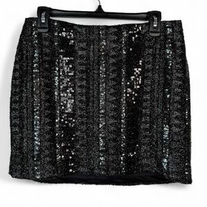 Express Black Sequin Mini Skirt